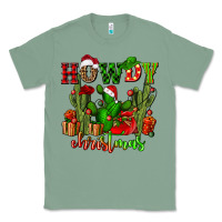 Sage howdy christmas with cactusses Classic Tee - CowGirlArtShop