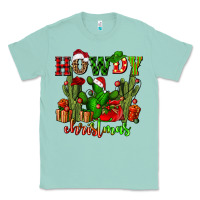Seafoam howdy christmas with cactusses Classic Tee - CowGirlArtShop
