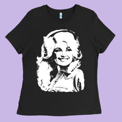 Dolly Parton Distressed Photo Ladies Tee Designed By Artchic