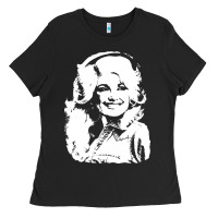 Black dolly parton distressed photo Ladies Tee - ArtChic