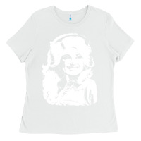 White dolly parton distressed photo Ladies Tee - ArtChic