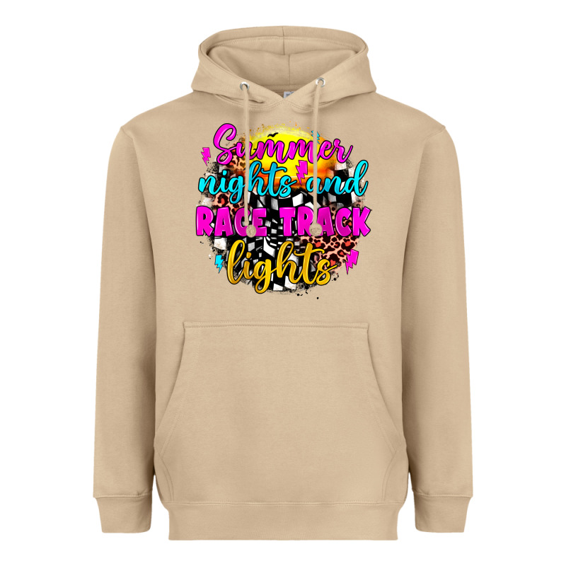 Summer Nights And Race Track Lights Heavyweight Hoodie by JahusDesignShop | Teevron