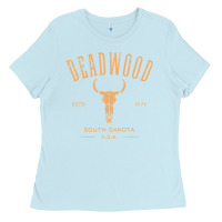 Baby Blue deadwood south dakota usa vintage distressed style design long sleeve Ladies Tee - StudioElite