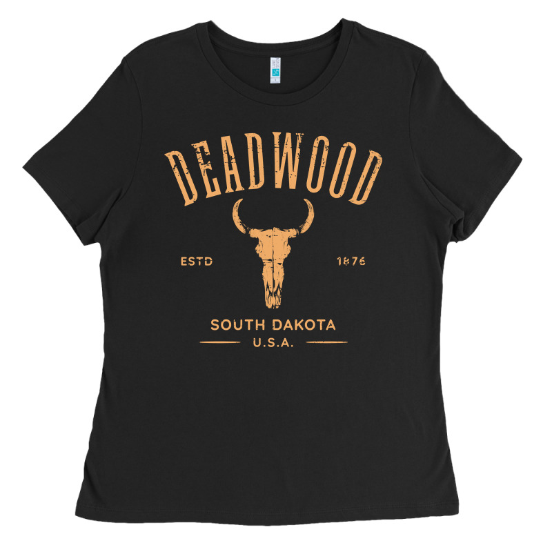 Deadwood South Dakota Usa Vintage Distressed Style Design Long Sleeve Ladies Tee by StudioElite | Teevron
