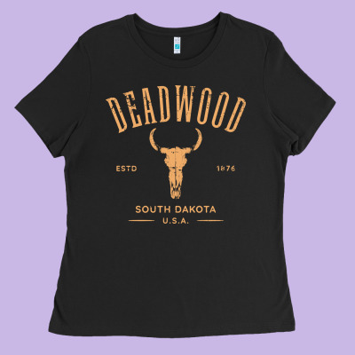 Deadwood South Dakota Usa Vintage Distressed Style Design Long Sleeve Ladies Tee Designed By Studioelite