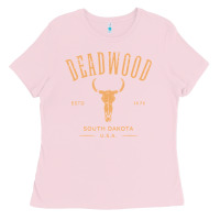 Bubblegum Pink deadwood south dakota usa vintage distressed style design long sleeve Ladies Tee - StudioElite