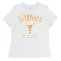 White deadwood south dakota usa vintage distressed style design long sleeve Ladies Tee - StudioElite