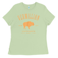 Matcha vermillion south dakota bison distressed design t shirt Ladies Tee - StudioElite