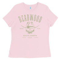 Bubblegum Pink deadwood south dakota usa distressed skull design souvenir premium t s Ladies Tee - StudioElite