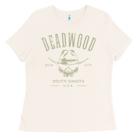 Bone deadwood south dakota usa distressed skull design souvenir premium t s Ladies Tee - StudioElite