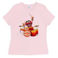 Bubblegum Pink The muppets animal drummer Ladies Tee - StudioElite