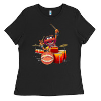 Black The muppets animal drummer Ladies Tee - StudioElite