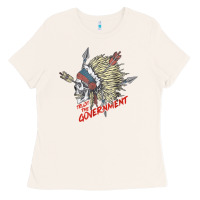Bone trust the government skull native american chief native t shirt Ladies Tee - StudioElite