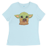 Baby Blue Baby yoda Ladies Tee - StudioElite