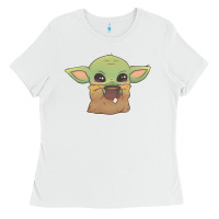 White Baby yoda Ladies Tee - StudioElite