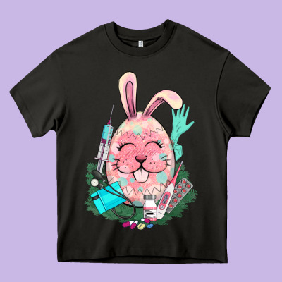Easter Egg Nurse Easter Day Heavy Core Tee Designed By Howdyjamesfarm