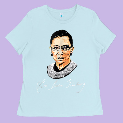 Rbg Ruth Bader Ginsburg Feminist T Shirt   Signature Art Ladies Tee Designed By Studioelite