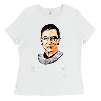 White rbg ruth bader ginsburg feminist t shirt   signature art Ladies Tee - StudioElite