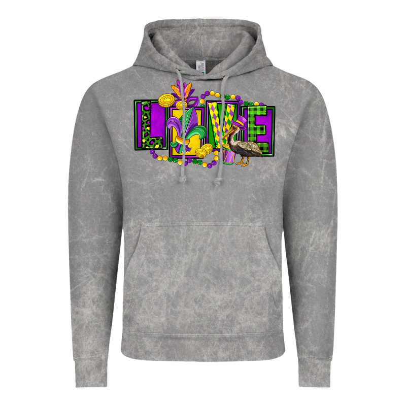 Mardi Gras Love Vintage Hoodie by FaDigitalArtStudio | Teevron