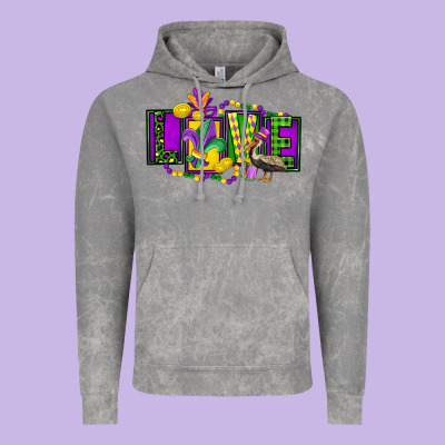 Mardi Gras Love Vintage Hoodie Designed By Fadigitalartstudio