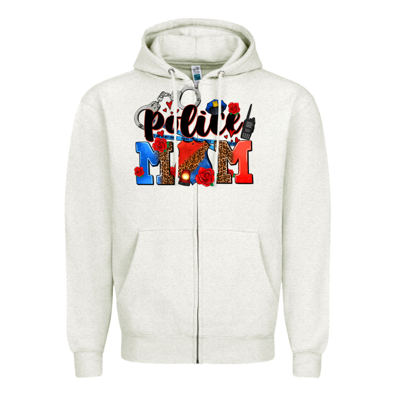 Police Mom Zipper Hoodie by AdoDesignShop | Teevron