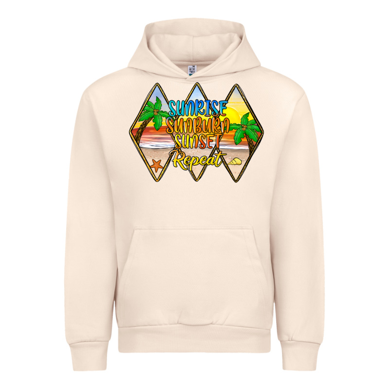 Sunrise Sunburn Sunset Repeat Urban Hoodie by JahusDesignShop | Teevron