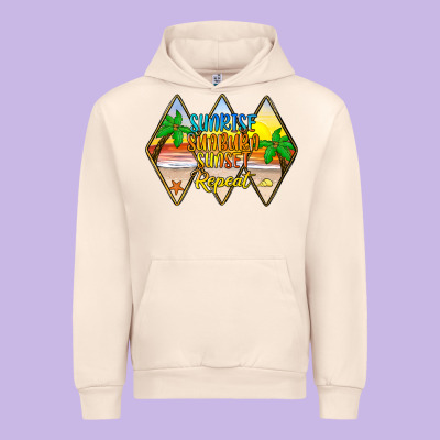 Sunrise Sunburn Sunset Repeat Urban Hoodie Designed By Jahusdesignshop
