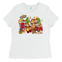 White Cino De Mayo coffee cups Mexico Ladies Tee - HowdyJamesFarm
