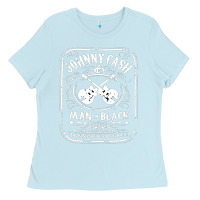 Baby Blue johnny cash man in black Ladies Tee - StudioElite