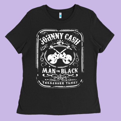 Johnny Cash Man In Black Ladies Tee Designed By Studioelite
