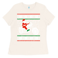 Bone santa ridin motocycle Ladies Tee - StudioElite