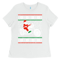 White santa ridin motocycle Ladies Tee - StudioElite