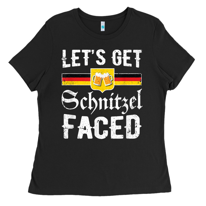 Lets Get Schnitzel Faced Men Women Vintage Oktoberfest T Shirt Ladies Tee by StudioElite | Teevron