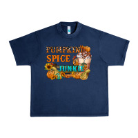 Navy Pumpkin Spice Junkie Urban Heavy Tee - FaDigitalArtStudio