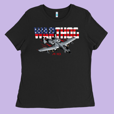 Military Airplane A-10 Warthog American Flag Ladies Tee Designed By Studioelite