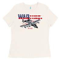 Bone Military Airplane A-10 Warthog American Flag Ladies Tee - StudioElite