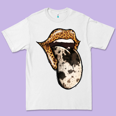 Western Leopard Cowhide Tongue Premium Tee Designed By Jasminsmagicworld