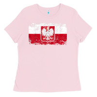 Bubblegum Pink poland polska flag vintage  men women kids  poland t shirt Ladies Tee - StudioElite