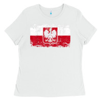 White poland polska flag vintage  men women kids  poland t shirt Ladies Tee - StudioElite