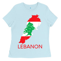 Baby Blue Lebanon Flag Cedar Tree Beirut Lebanese Arabic Arab Islam Ladies Tee - StudioElite