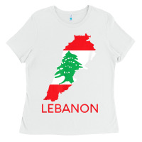White Lebanon Flag Cedar Tree Beirut Lebanese Arabic Arab Islam Ladies Tee - StudioElite