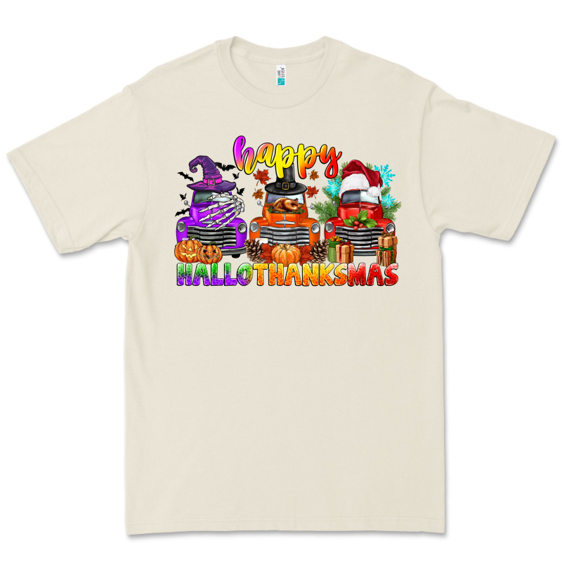 Happy Hallothanksmas Truck Premium Tee by CowGirlArtShop | Teevron