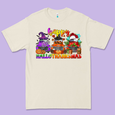 Happy Hallothanksmas Truck Premium Tee Designed By Cowgirlartshop