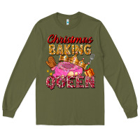 Army Green christmas baking queen Long Sleeve Tee - FaDigitalArtStudio