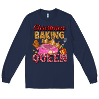 Navy christmas baking queen Long Sleeve Tee - FaDigitalArtStudio