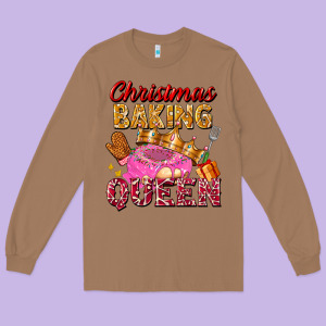Christmas Baking Queen Long Sleeve Tee Designed By Fadigitalartstudio