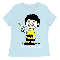 Baby Blue charlie brownson Ladies Tee - StudioElite