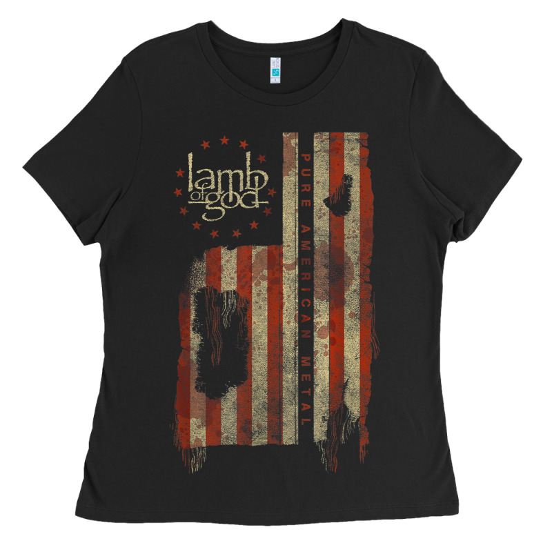 Lamb Of God, Pure American Metal Flag Ladies Tee by StudioElite | Teevron