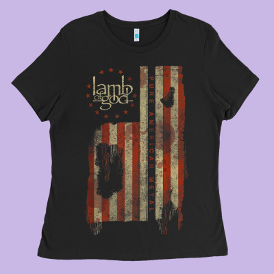 Lamb Of God, Pure American Metal Flag Ladies Tee Designed By Studioelite