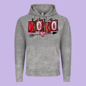 Xoxo Love Vintage Hoodie Designed By Fadigitalartstudio